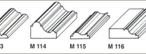 Profili in legno per finitura Modelli : M 113, M 114, M 115, M 116
