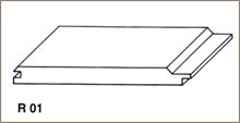 Perlina in legno liscia ad aletta incastro lunga Modello : R 01