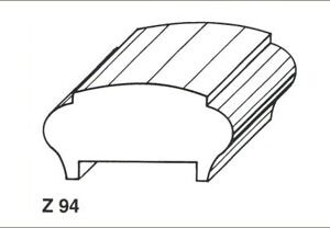 Corrimano in legno in stile barocco con incastro superiore a 3/4 cm. Modelli : Z 94